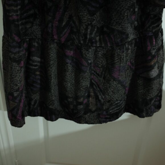 COPY - Sirbain Abstract Print Faux Fur Coat Size XSP Artistic Winter Elegance - Picture 7 of 12